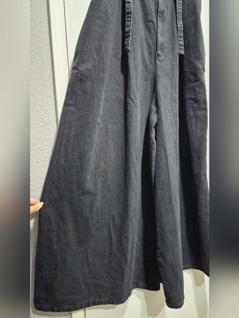 Nwt Free People We The Free Lumy One Piece Wide Leg Black Jumpsuit Size Large - Picture 7 of 13